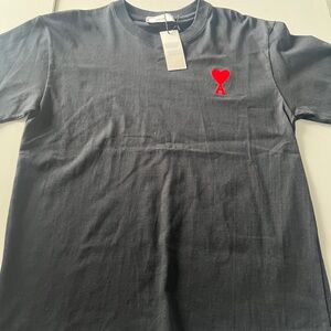 Black T-Shirt with Red Heart Logo